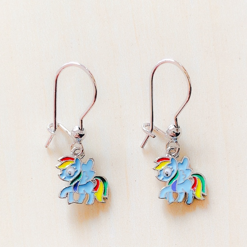 Anting Anak Poni Rainbow Silver