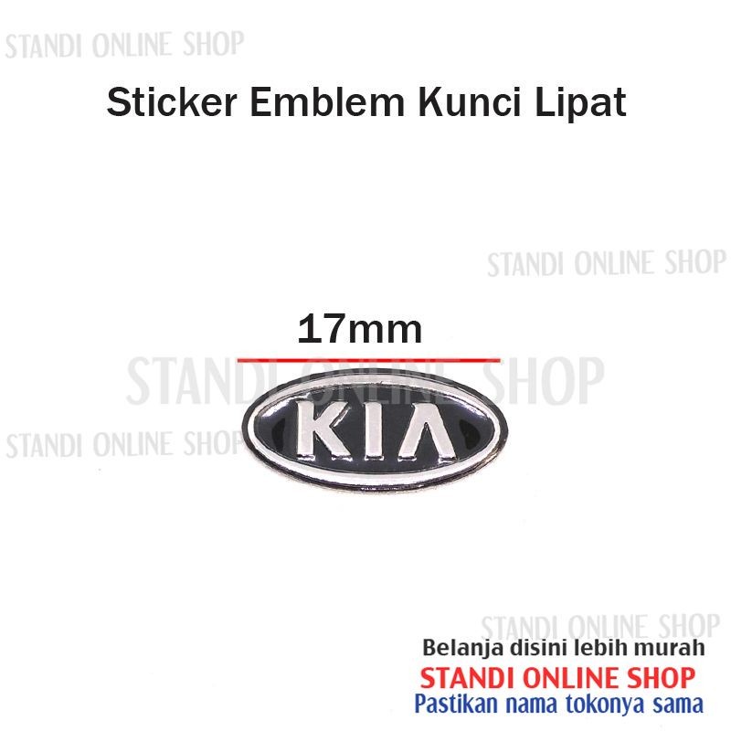 Emblem Kunci Flipkey Sticker Aluminium Logo KIA Sportage Rio Sedona