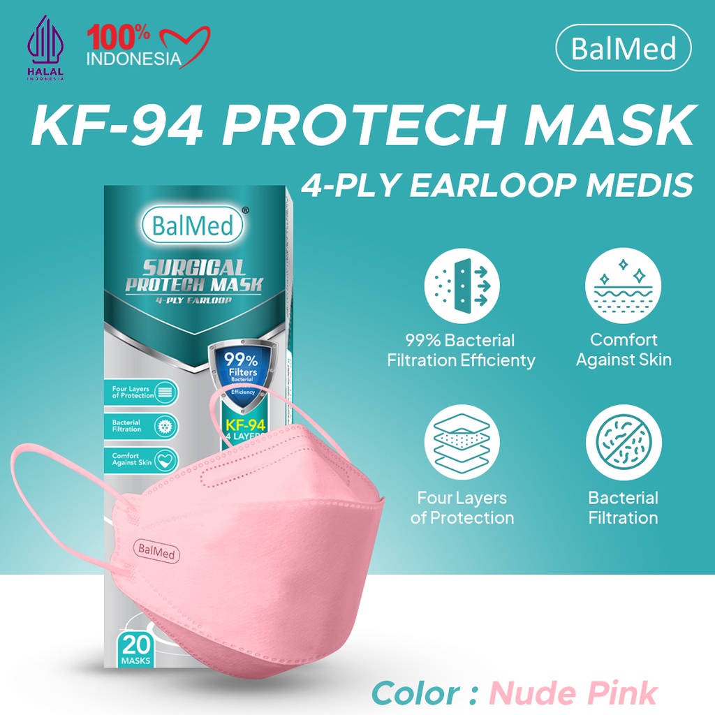 Masker KF94 BalMed 4-Ply Earloop Medical Face Mask
