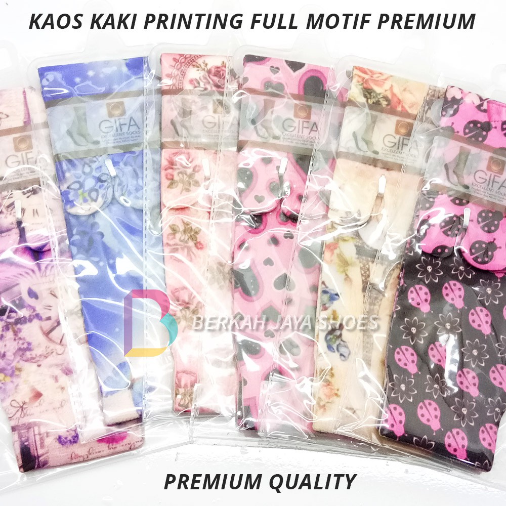 Kaos Kaki Jempol Wanita Full Printing / Kaos Kaki Wanita Full Motif Printing Premium