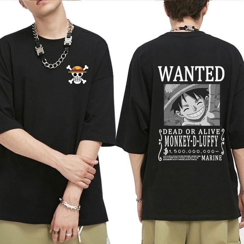 FCC - KAOS OVERSIZE LUFFY ANIME WANTED // ONE PIECE LUFFY WANTED T- SHIRT