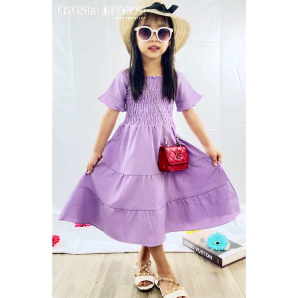 FenishaStore Dress Anak Kekinian KIERA Kid’s Usia 5-7Tahun Bahan Moscrepe - Bisa Bayar Ditempat COD