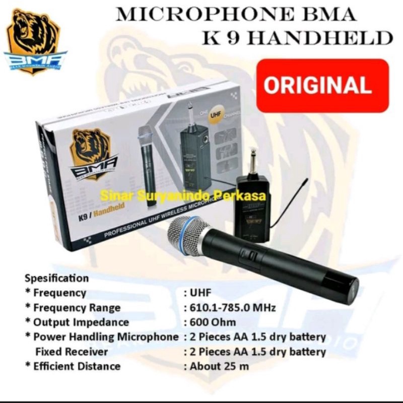 Mic wireless original bma k9
