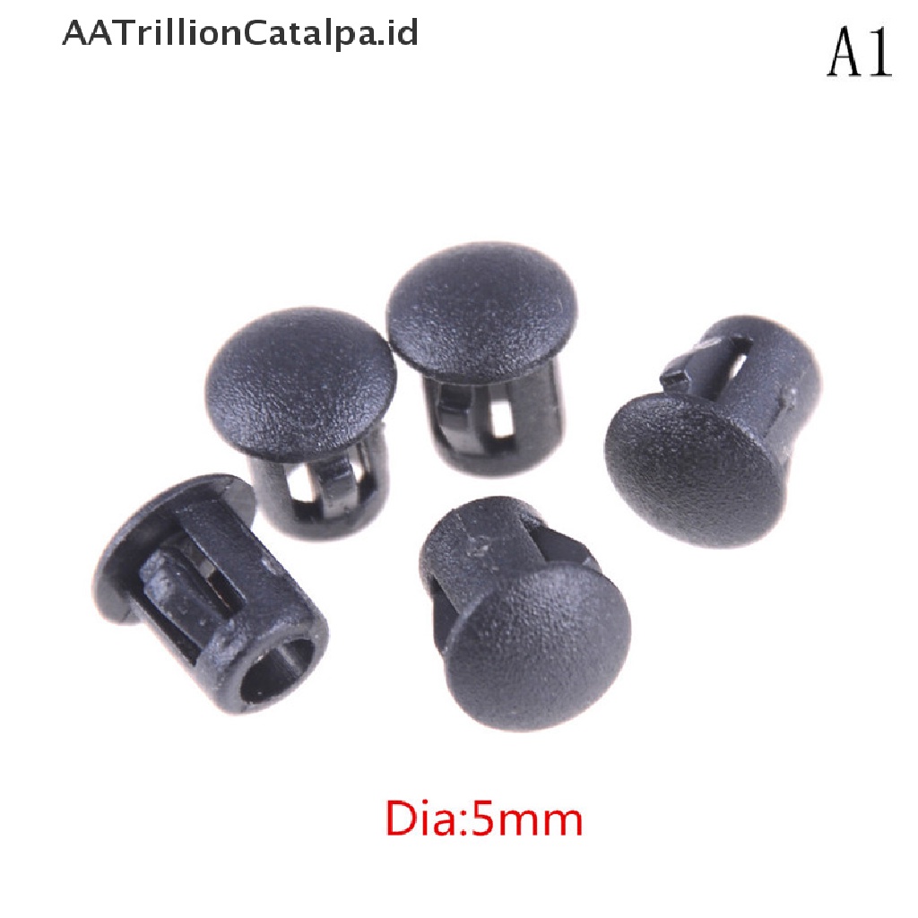 (Aatrillioncatalpa) 4pcs / Lot Tutup Ujung Pipa Bentuk Bulat Bahan Plastik Warna Hitam