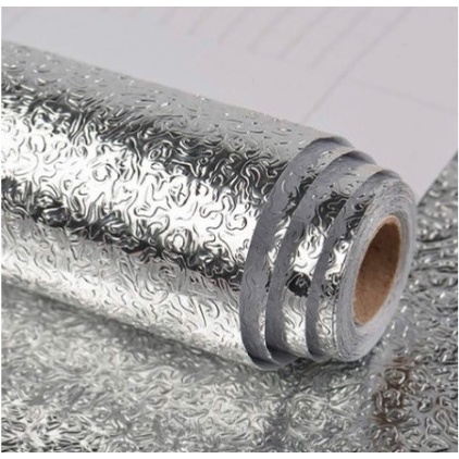 Sticker Wallpaper Aluminium Foil Waterproof Bermotif untuk Dapur Anti Minyak Anti Panas Kitchen Wallpaper Waterproof Termurah Terlaris