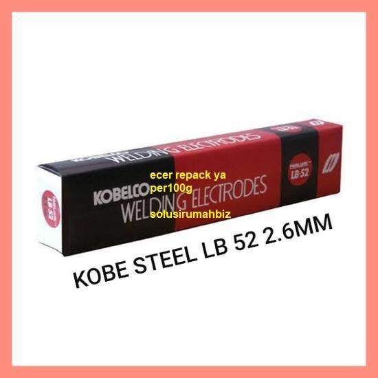 per 100g Kawat Las KOBELCO LB52U 2.6 MM LB 52U 2,6 MM STEEL KOBE ecer