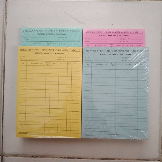 

Kartu utang piutang kwarto warna