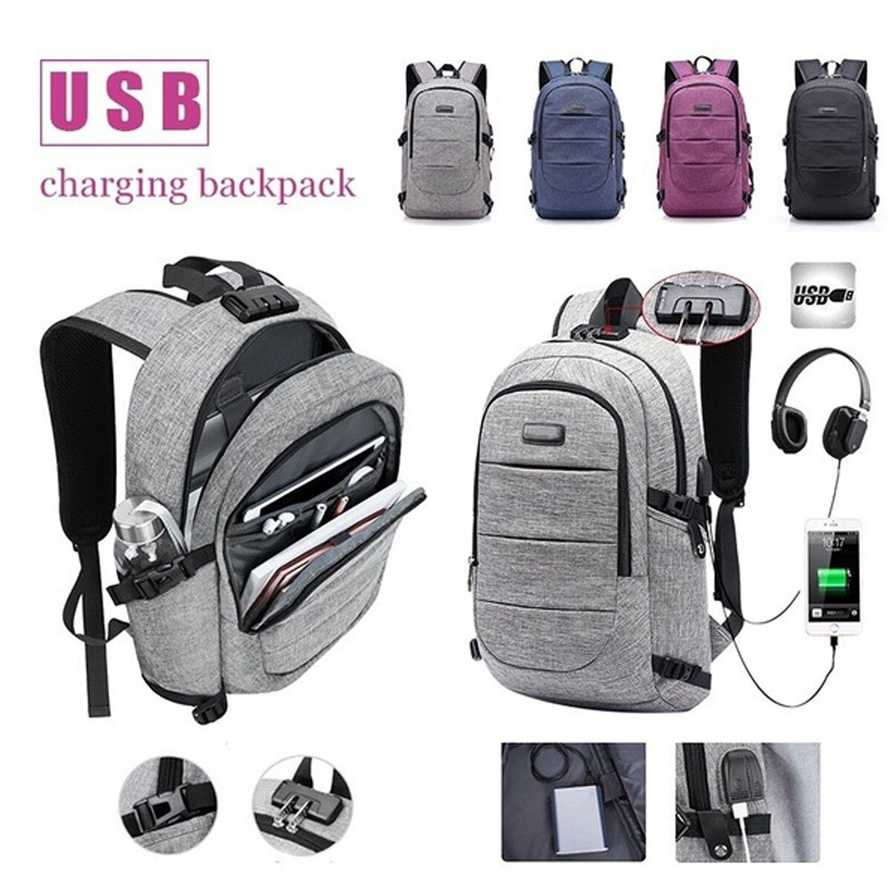 DXYIZU Tas Ransel Laptop Pria with USB Port Charging - RT25