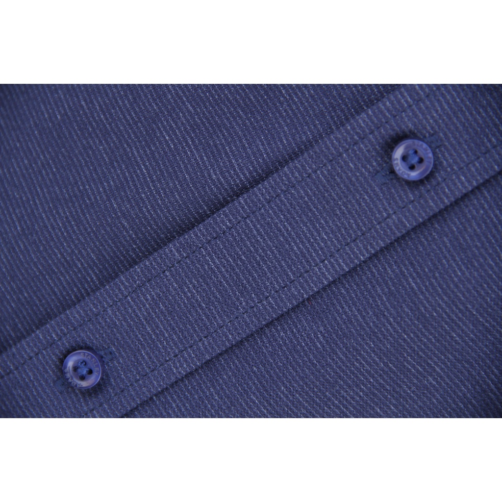 Kemeja Kerja Pria Formal STANLEY ADAMS Reguler Fit Biru Navy Lengan Panjang | Eazy Move | Hem Pria