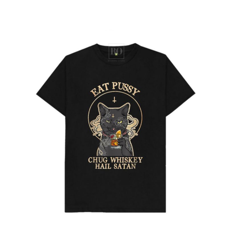 Baju kaos tshirt satanic " eat pussy satan" / kaos satan / 666 / T-shirt satanik