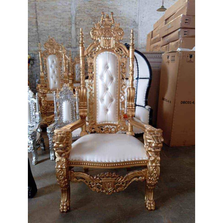 Kursi raja ukiran singa mewah, kursi dpr