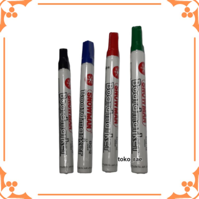 

Spidol Whiteboard Snowman Boardmarker BG-12 Bisa Dihapus