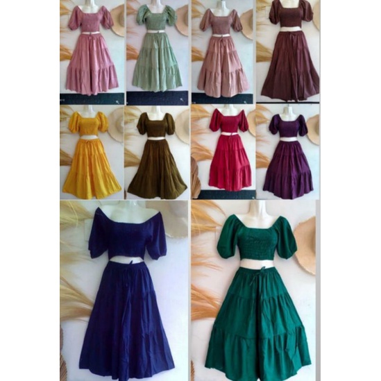 set rok sabrina polos rayon bali