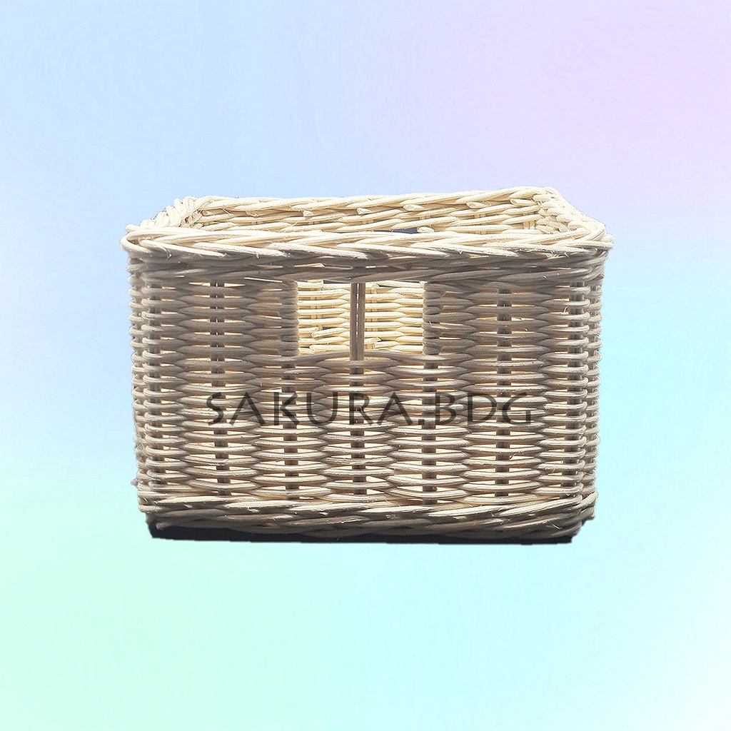 

K108M - Keranjang rotan PREMIUM handle persegi M 20x16x12.5cm hampers parcel kado gift hadiah souvenir wadah