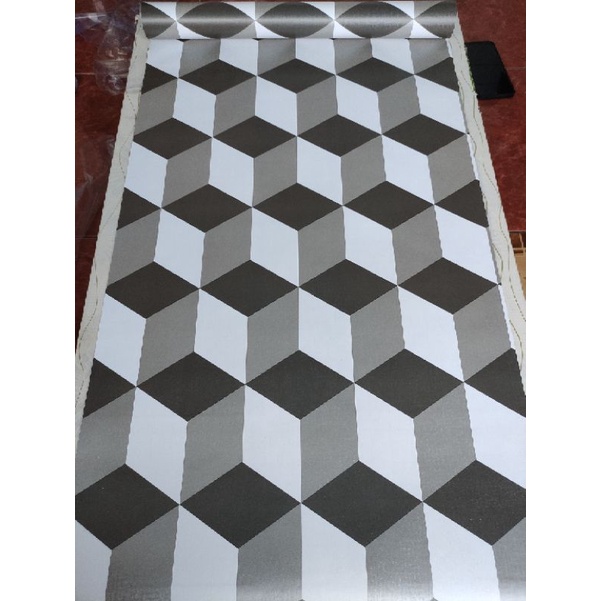 BALOK 3D timbul Wallpaper Sticker Dinding motif balok BATA 3 dimensi warna ukuran 45 cm x 8 meter