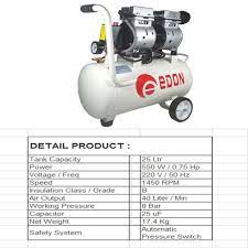 PROMOO - KOMPRESOR 25 LITER EDON/silent 0.75hp 25ltr tabung besar edon