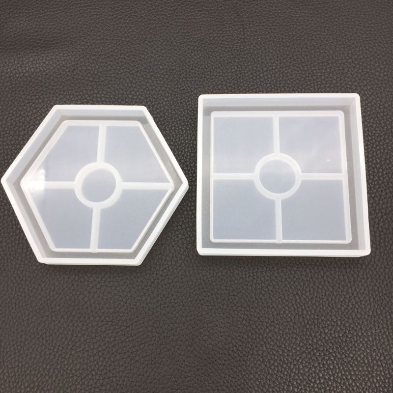 Siy Cetakan Epoxy Resin Bentuk Geometri Bunga / Bulat / Kotak Bahan Silikon Untuk Dekorasi Gelas / Craft Diy Handmade