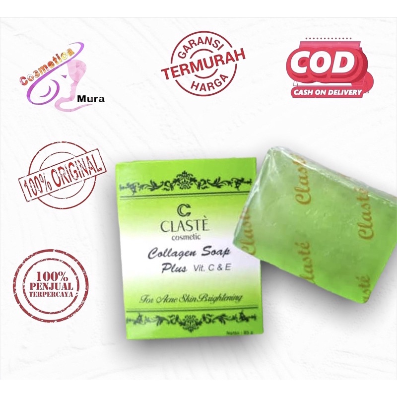 [ bpom ] sabun collagen claste anti acne - sabun collagen claste anti acne bar soap