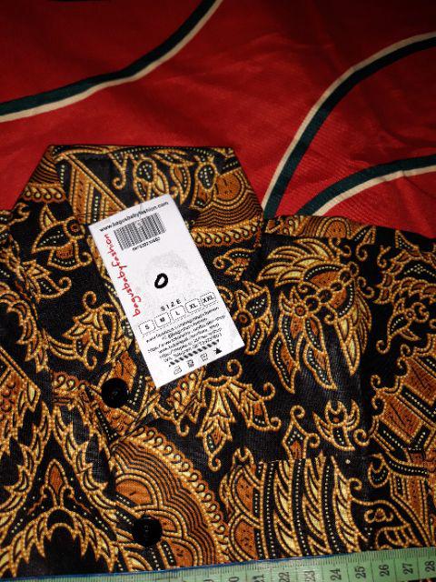 Hem Kemeja Anak Batik Motif Keren Coklat Hitam Kerang Halus Seragam