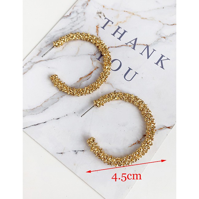 LRC Anting Tusuk Fashion Alloy Round Earrings F72360