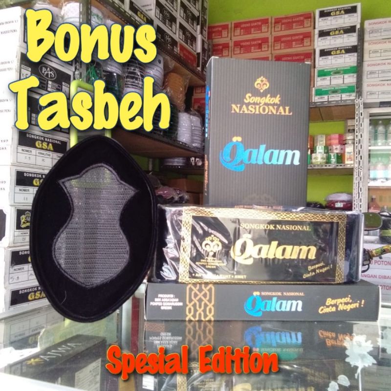 SONGKOK PECI HITAM QALAM AC BERKUALITAS DAN BERKELAS