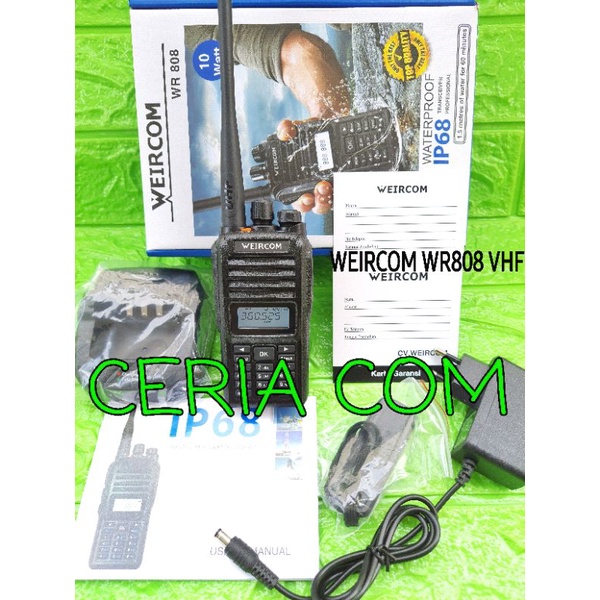 HT WEIRCOM WR808 VHF 10 WATT WATERPROOF ANTI AIR / HT ANTI AIR WEIRCOM WR 808 VHF 136-174 MHZ ORIGIN