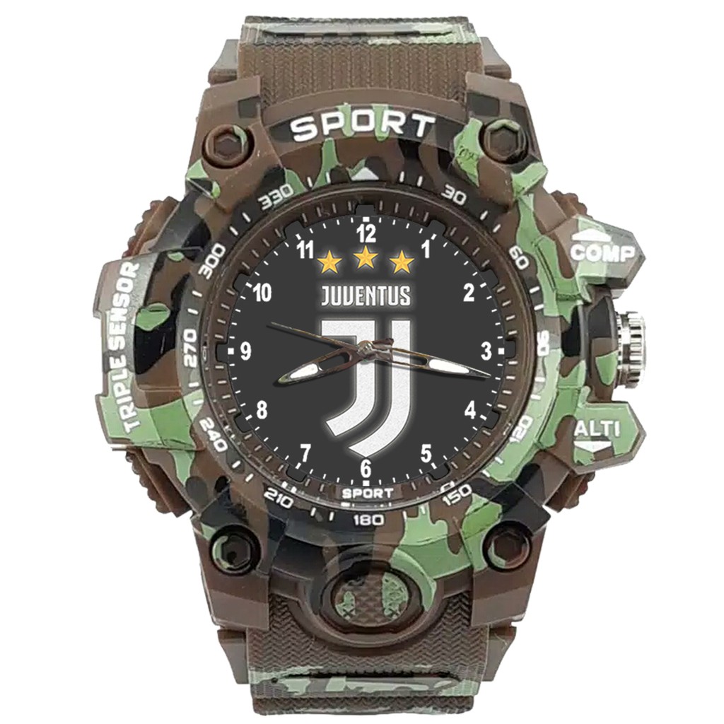 (ISTIMEWA BOSSQUE) JAM CUSTOM JUVENTUS STRAP ARMY - 5 Warna