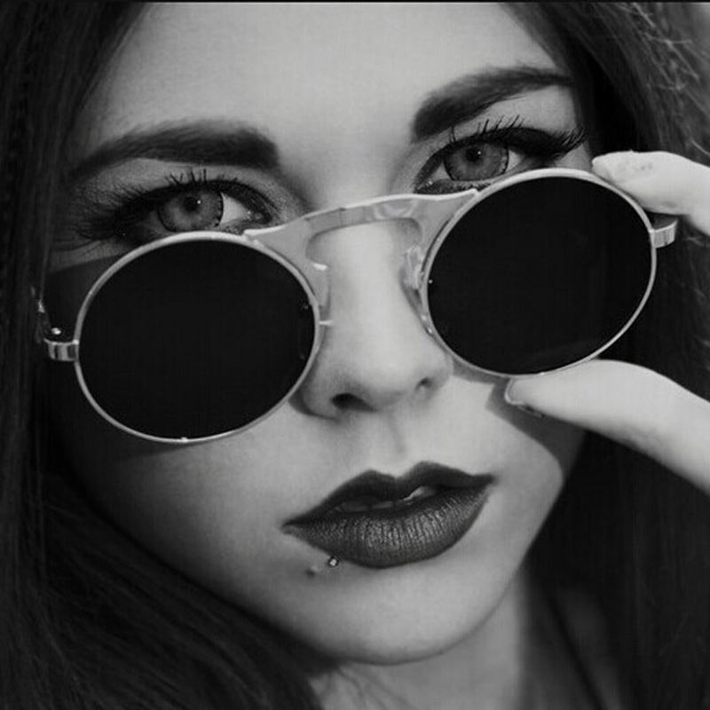 Kacamata Hitam Vintage Steampunk Sunglasses - Hitam