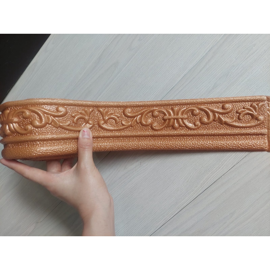 WALLPAPER FOAM LIST DINDING WALLBORDER FOAM 3D STIKER UK 114CMX8CM 5MM-COKLAT A 5MM