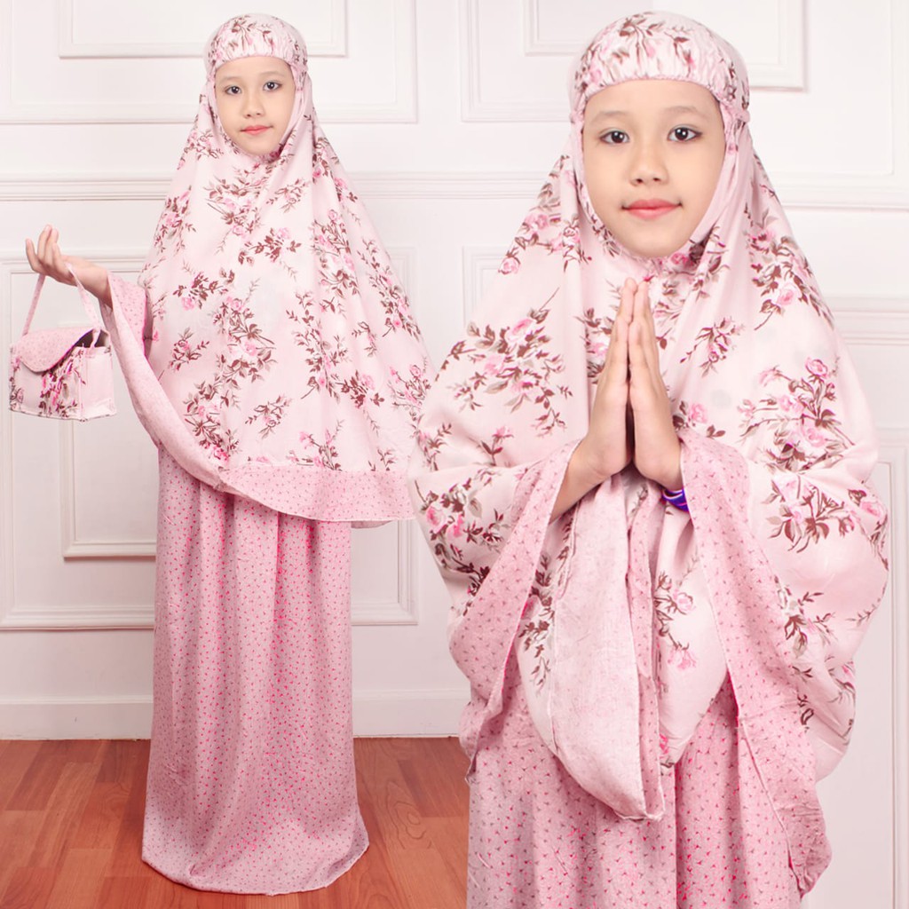 Mukena Anak Bali Alisha KEIRA  tergantung besar badan anak ( umur 4 - 10 thn ) Katun Rayon Adem FASH