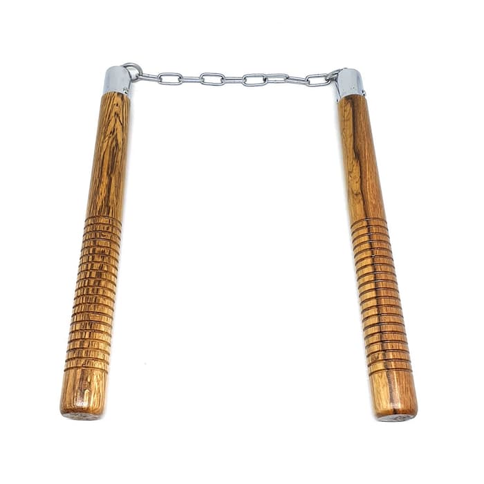 Double Stick Kayu Cokelat Nunchaku