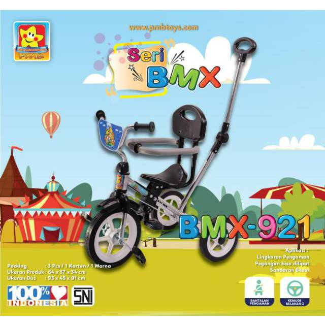  Sepeda  Roda  Tiga  Anak Safari  Chrome BMX 921 PMB Shopee 