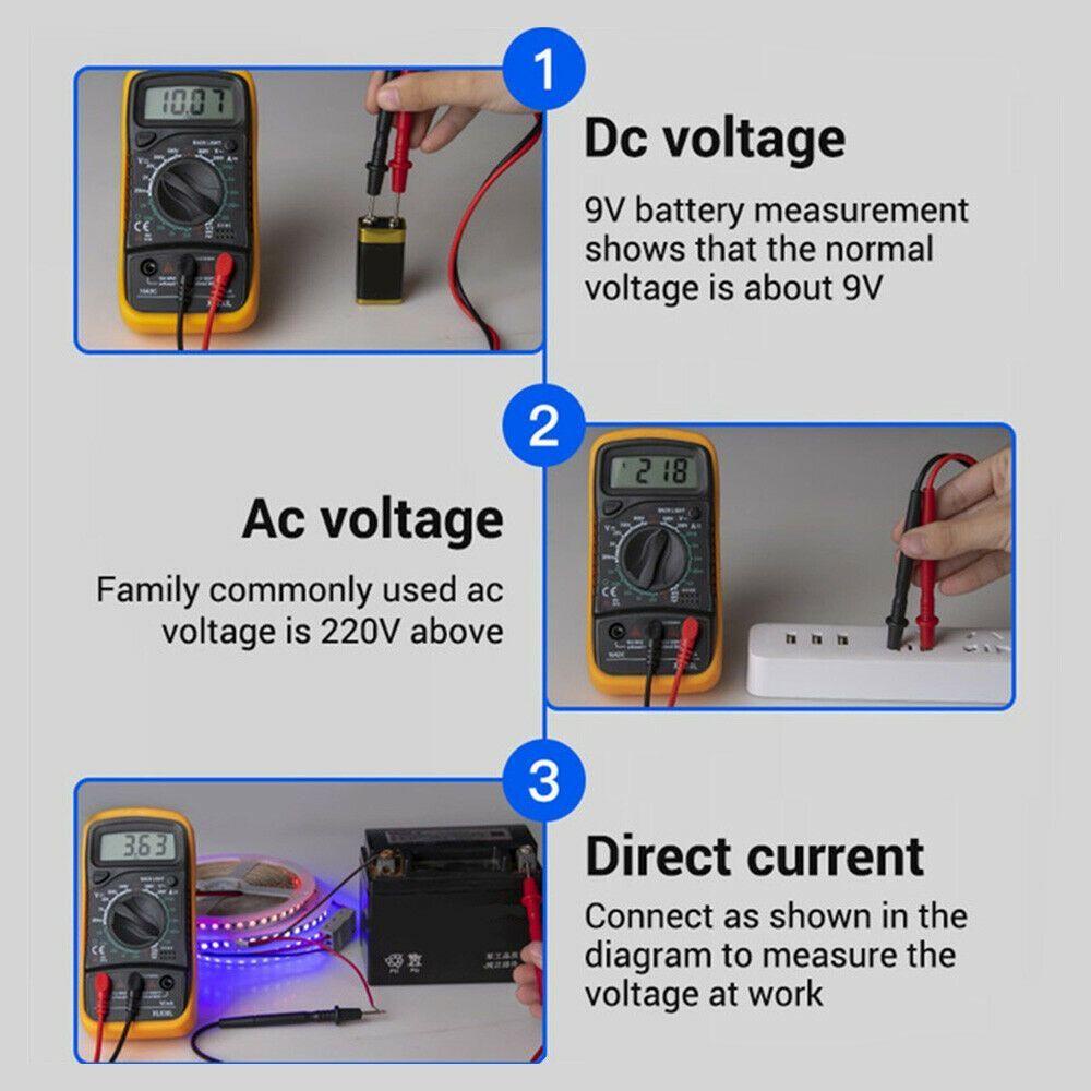 Multimeter Digital LCD Nanas Panas Baru Dual-slope integration Test Leads Current Circuit Tester Buzzer