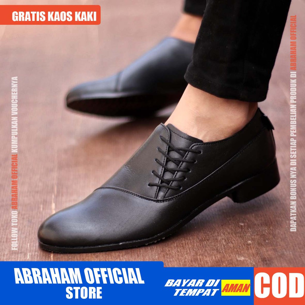 MGN Sepatu Formal Pria Sepatu Pantofel Kerja Kantor Kulit Asli Sepatu Pria Casual Cowok / Cowo