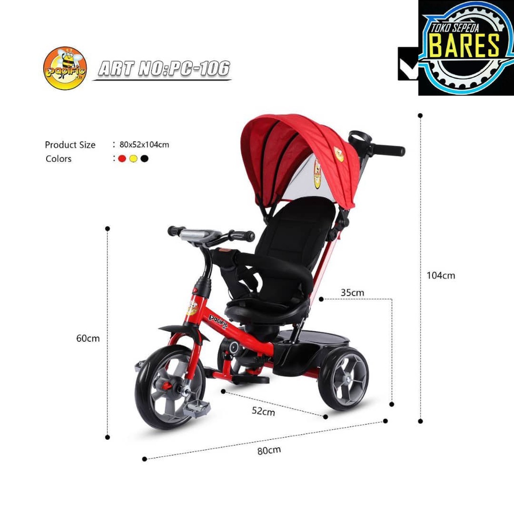 Sepeda Roda Tiga Anak Pacific JR PC-106 / Tricycle