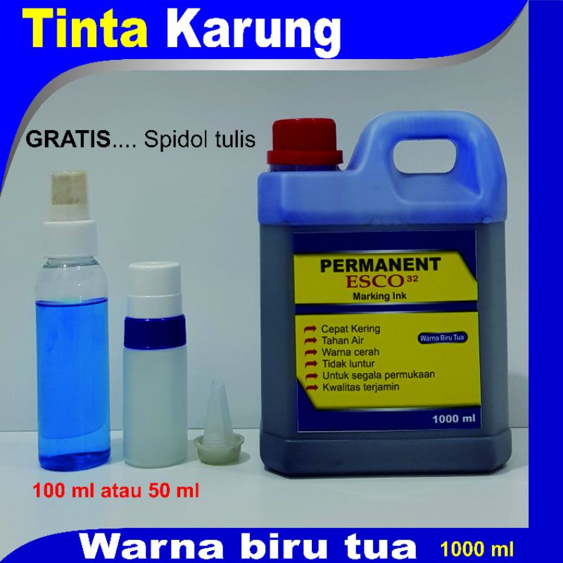 

Tinta karung esco / tinta spidol permanen biru tua 1000 ml