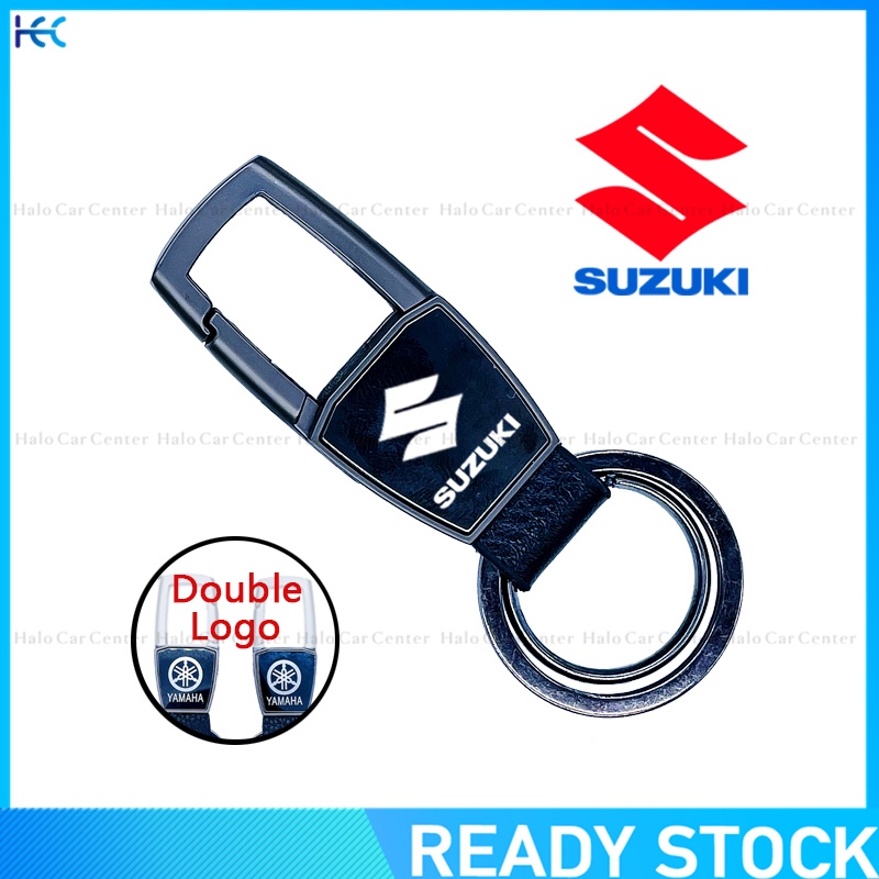 【Double Side Print】Creative Alloy Meta keychain with logo for Suzuki