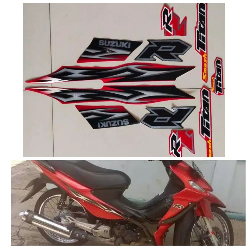 striping sticker lis smash titan 2011 merah