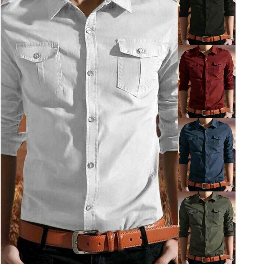 MuRah KEMEJA TRANS 7 PRIA LENGAN PANJANG PRIA COOLMAN SLIM FIT KEMEJA PRIA PUTIH KEMEJA COWO KANTO