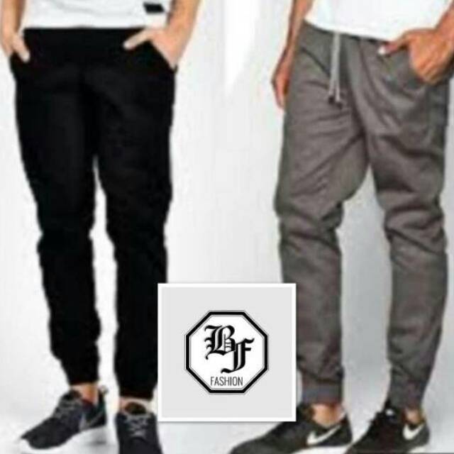  jogger  pants cowok polos  big size celana  joger polos  