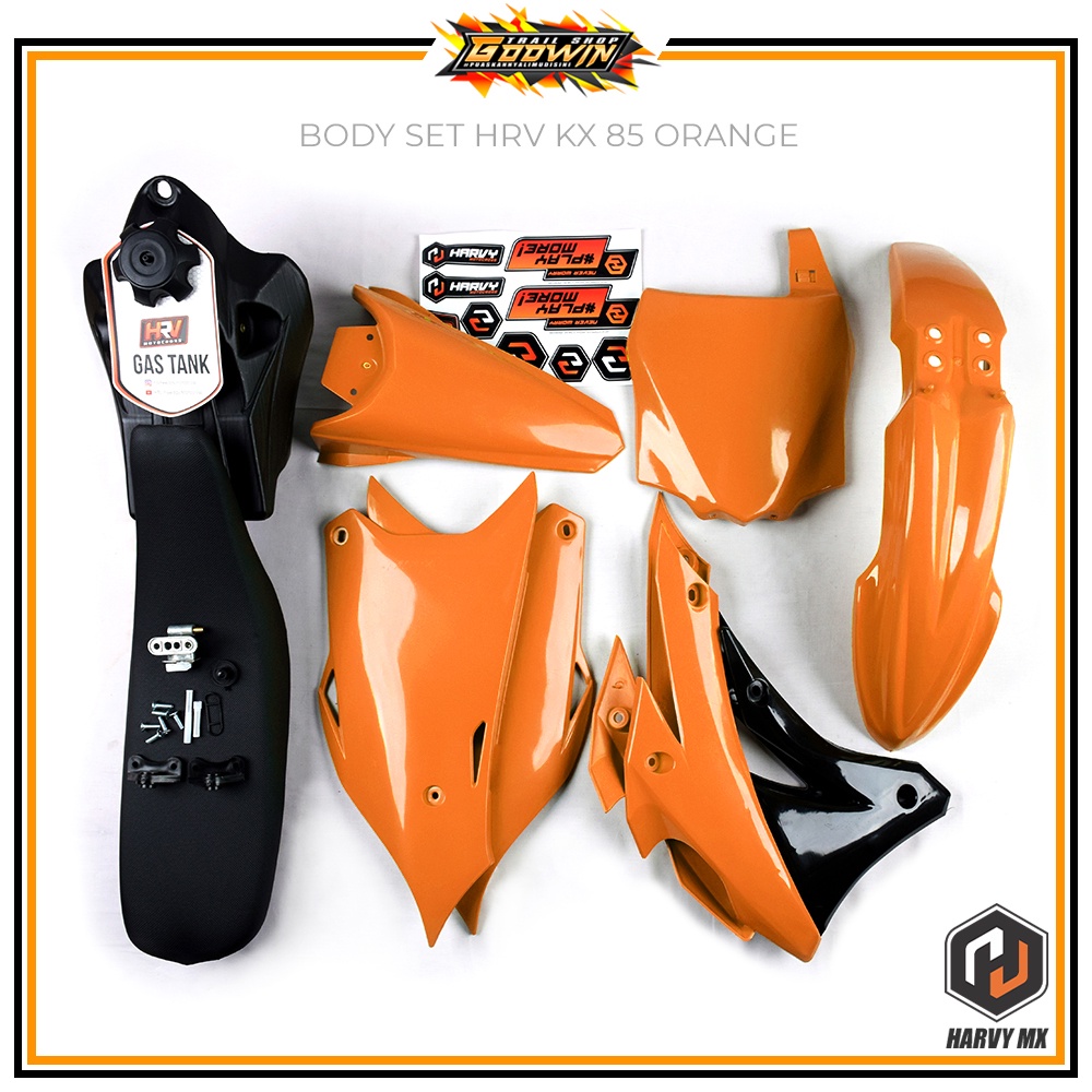 Body Trail Set Bodyset Cover Tangki Spakbor Depan Belakang HRV KX 85 2019 Assy Deltabox Hijau hitam