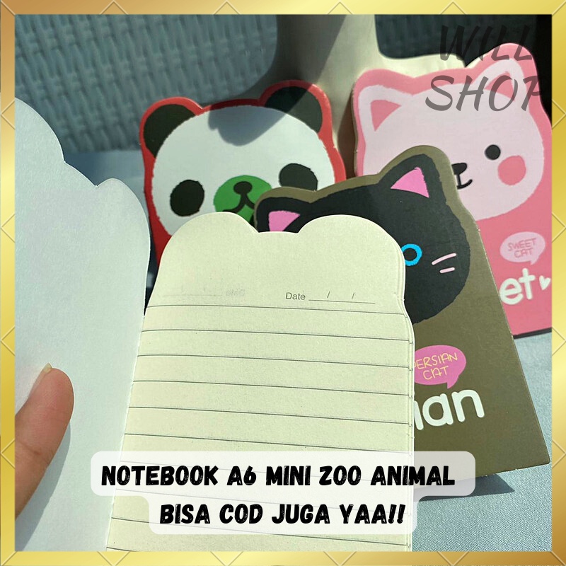 

BUKU CATATAN / NOTEBOOK A6 MINI KARAKTER HEWAN / NOTEBOOK ZOO LUCU READY GROSIR BISA COD