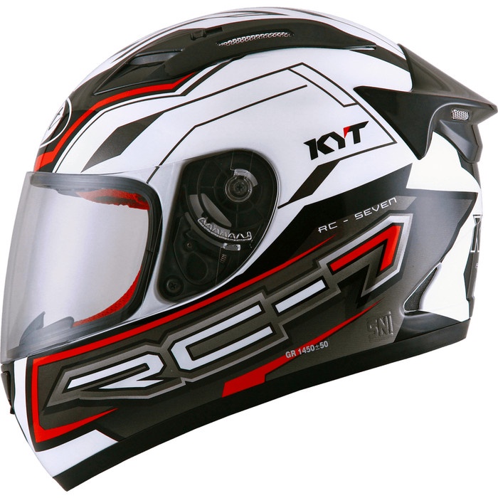 HELM KYT RC 7 RC SEVEN WHITE BLACK RED FULL FACE RC7