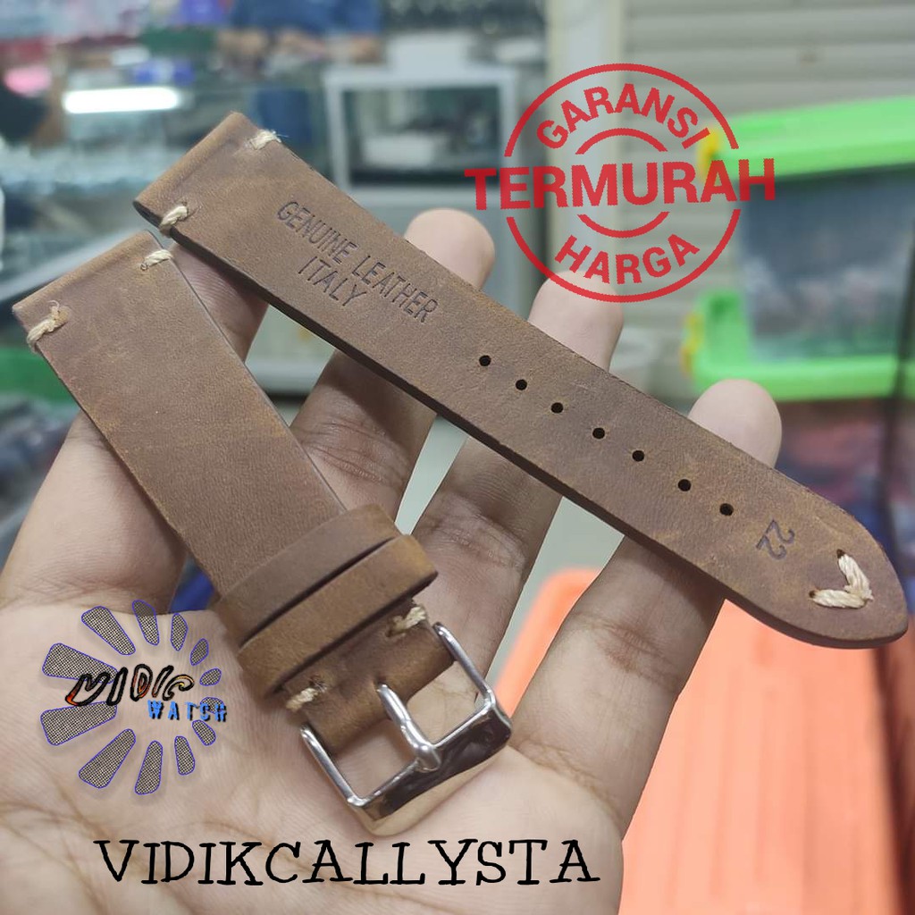 STRAP TALI KULIT LEATHER ASLI JAM TANGAN ZORRO 20MM 22MM BROWN 20 22