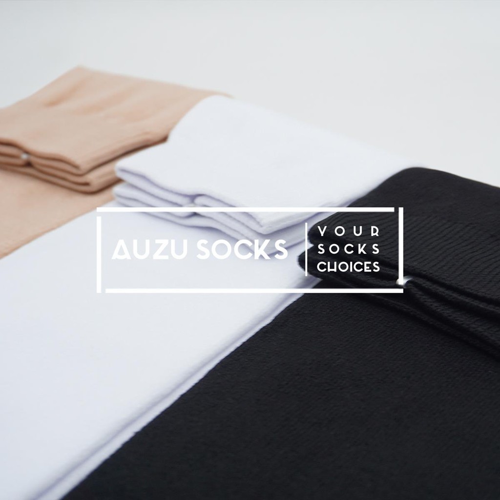 Kaos Kaki Wanita Muslimah Panjang Selutut warna cream putih hitam-2