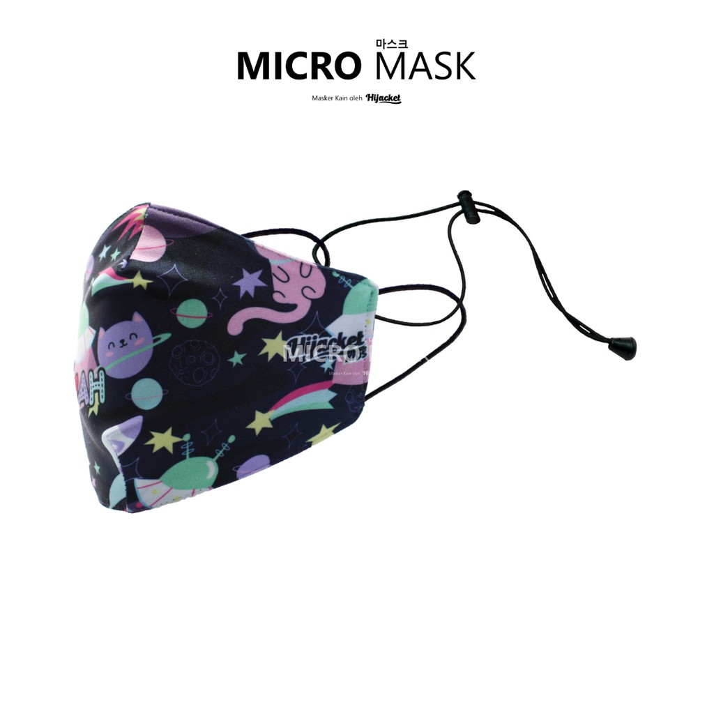 Masker Kain Anak Karakter Micro Mask Kids Hijacket / Masker Earloop / Masker Headloop-LITTLE MUSLIMAH 01