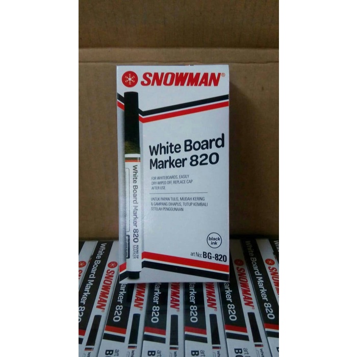 Spidol Snowman Whiteboard Marker 820  Biru HItam