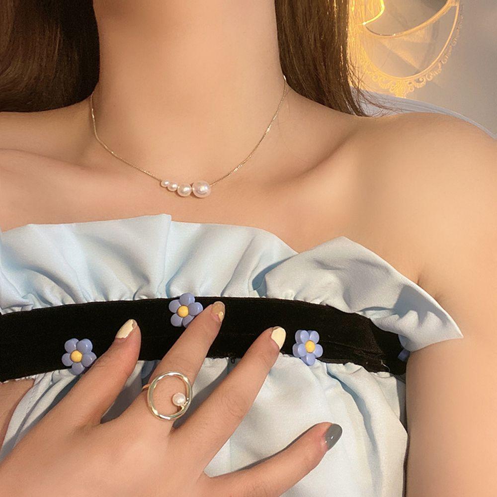 Mxbeauty Wanita Klavikula Choker Trendi Manis Pernikahan Untuk Gadis Liontin Elegan Fashion Perhiasan