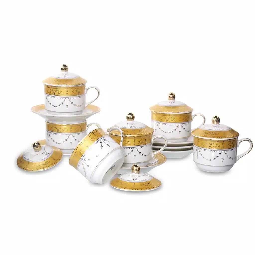 Cup Saucer Cangkir piring dengan tutup vicenza Y85 padi lily lolli poppy