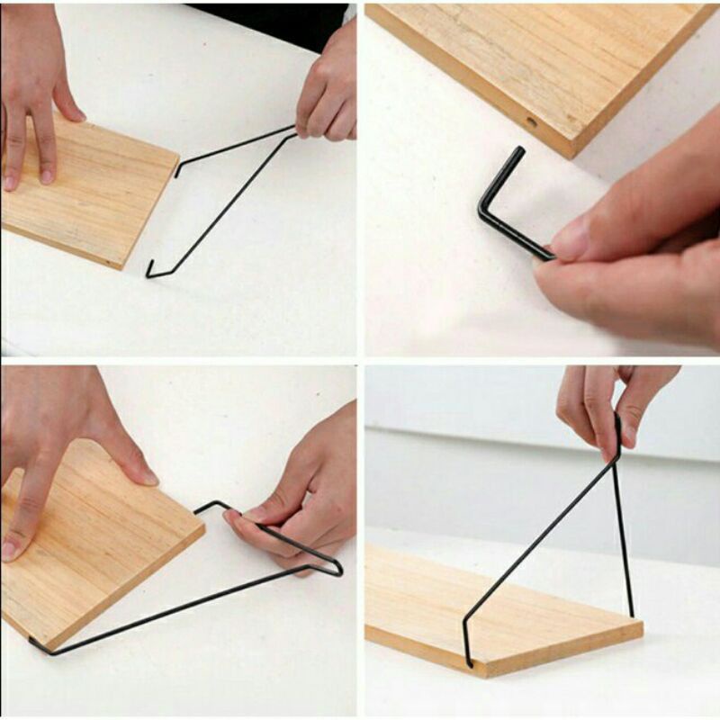 RAK HIASAN DINDING GANTUNG BESI KAYU ASLI SERBAGUNA/RAK PAJANGAN DINDING/RAK DEKORASI RUANGAN/RAK FURNITURE